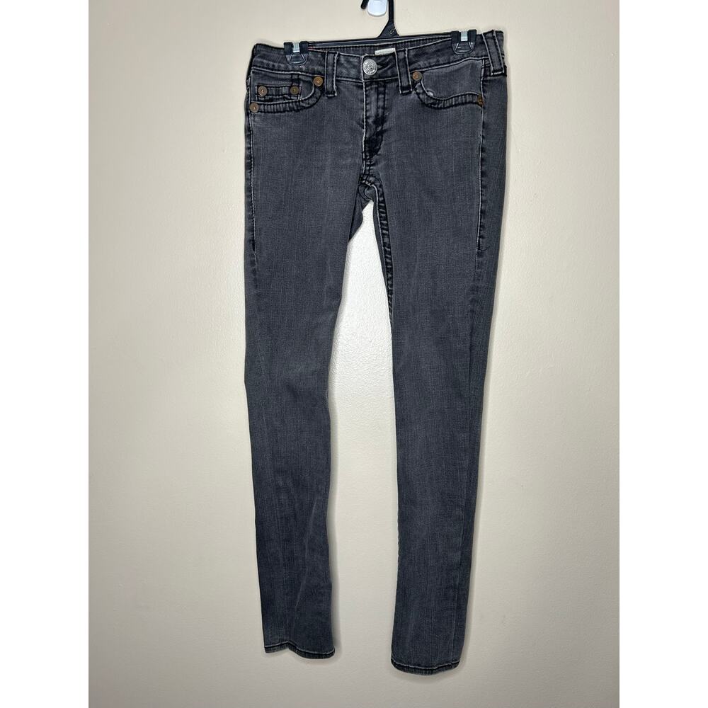 Womens size 31 True Religion
Johnny Big T Dark Wash
Charcoal Gray  Skinny Jean